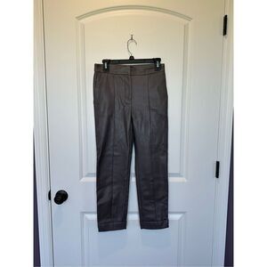 NWOT Ann Taylor Faux Leather Brown Pants Size 0 Petite
